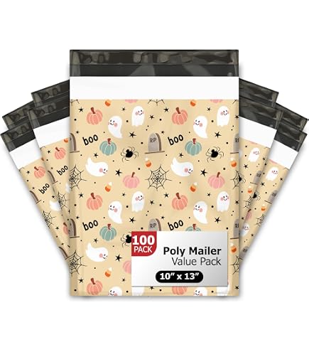 100 Teardrop Leaves Designer Poly Mailers – 10x13 Inch Waterproof Self-Sealing Shipping Envelopes For Small Business