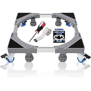 洗濯機 台 洗濯機 かさあげ台 KIWEN 冷蔵庫置き台 キャスター付 4足8輪 耐荷重500kg かさ上げ 移動式 昇…