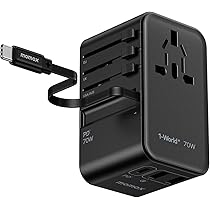 Amazon.co.jp: 【70W USB-Cケーブル内蔵】MOMAX 変換プラグ PD 70W GaN