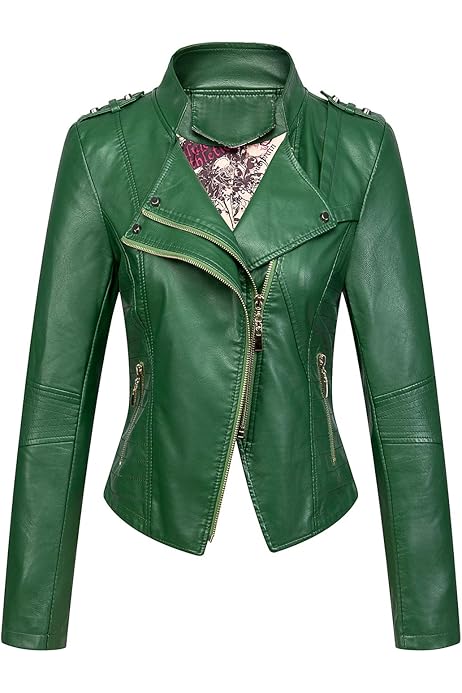 cropped leather jacket amazon