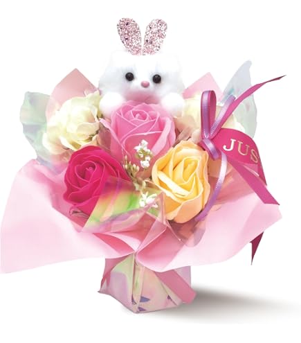 Amazon｜ローズ ベアー フラワー うさぎ ローズうさぎ ぬいぐるみ 薔薇