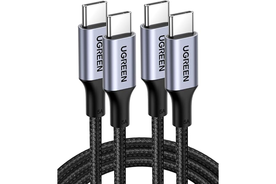 UGREEN 2 Pack 100W USB C to USB C Cable 1M USBC to USBC PD Fast Charging Type C Charger Cable for iPhone 17 Pro Max, MacBook 