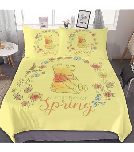 Amazon｜くまのプーさん 布団カバー 掛け布団カバー 綿100% 3点セット
