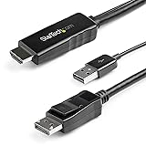 StarTech.com HDMI - DisplayPort変換ケーブル 2m USBバスパワー対応 4K/30Hz HDMIからDiplayPortに変換するアクティブコンバータ HD2DPMM2M