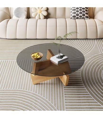 Amazon.co.jp: Kirnuo丸 ガラステーブルローテーブル コーヒー