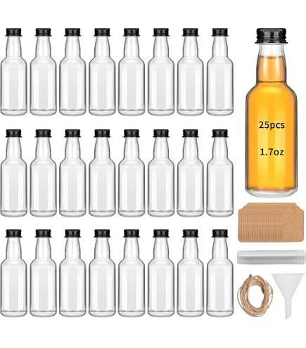Amazon｜Didaey ミニガラスリキュールボトル 蓋付き 24個 小さな空の