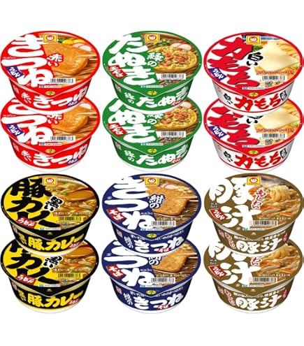 Amazon.co.jp: カップ麺 ラーメン 6種12個アソート（赤いきつね・緑の