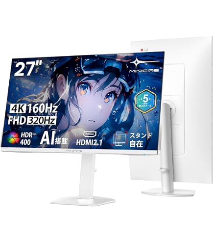 Amazon.co.jp: 4AM 4X27U ゲーミングモニター(27インチ/4K/IPS/160Hz