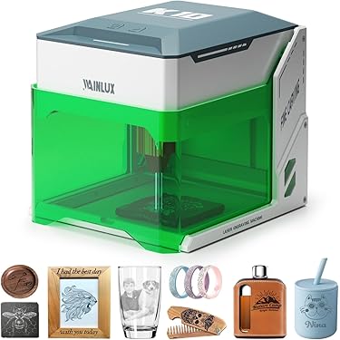し*う様 家庭用レーザー彫刻機　【美品】WAINLUX 青色レーザー印刷機 本体 Amazon | WAINLUX X2 1W 1064赤外線レーザー刻印機｜150×200mm広域加工