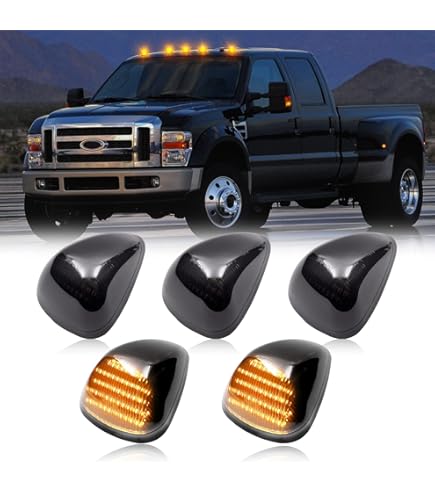 HERCOO Smoke Roof Cab Marker Lights Lens W/ LED Assembly - View #4
