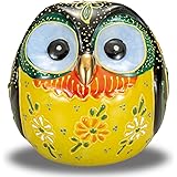 フクロウ 開運 置物 九谷焼 玉 ふくろう 黒盛 陶器 プレゼント ギフト 還暦祝い