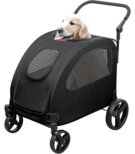 Amazon.co.jp: 中小型犬/猫用ダブル犬ベビーカー、折りたたみ二人乗り