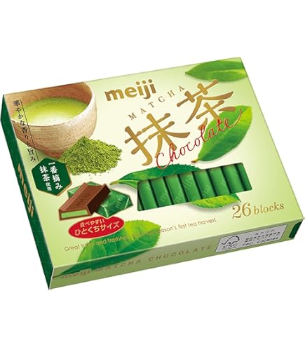 Amazon.co.jp: Meiji Matcha Chocolate Box, 26 Pieces : Food