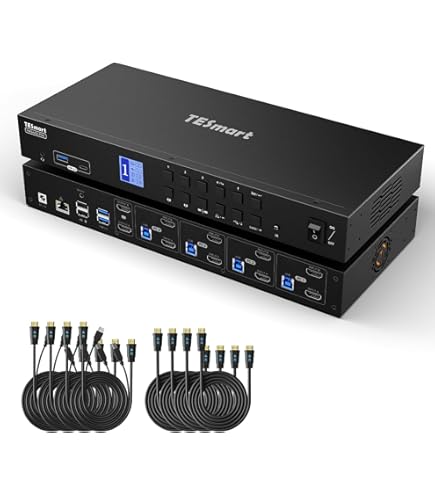 Amazon.co.jp: TESmart HDMI KVMスイッチ 4入力2出力 USB3.0 4台