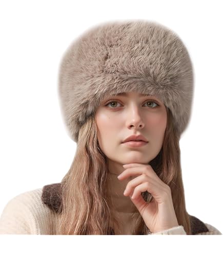 Amazon.co.jp: ミンクファー帽子 ク帽子 編み込み帽子 編み込みハット