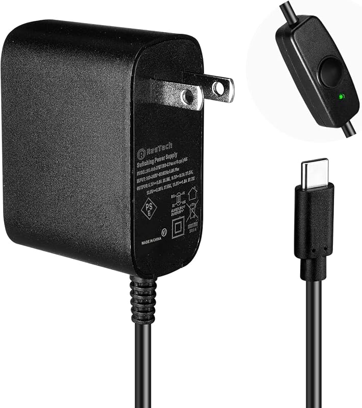 Vesonn For Raspberry Pi 5/Pi 4 電源 スイッチ付き GaN技術搭載 PD 27W 5.1 V 5A USB Type C Raspberry pi5 用アダプター ラズベリーパイ5 電源 小型軽量 PSE認証取得 RasPi 5 /Pi 4 Model B/Pi 500に対応でき
