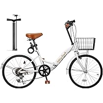 Amazon | JIEBEIER 自転車 折り畳み自転車 20インチ 7段変速 カゴ
