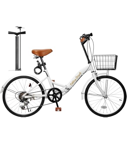 Amazon | JIEBEIER 自転車 折り畳み自転車 20インチ 7段変速 カゴ