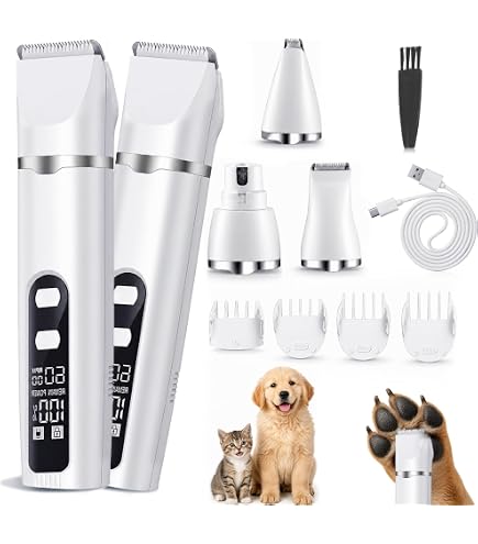 Amazon.co.jp: ペット用バリカン GROOMING HAIR CLIPPER kit 電動 犬