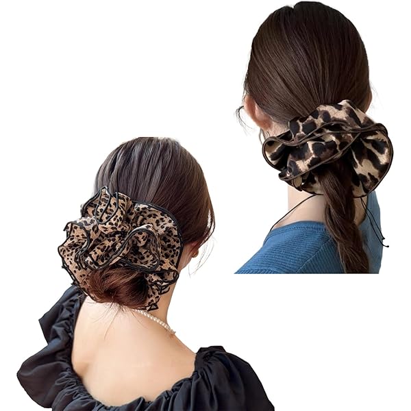 Amazon | YiyiLai 2点セットボリューム シュシュ 超大 ヘアゴム