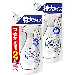 【まとめ買い】 ファブリーズ 除菌消臭スプレー 布用 W除菌 無香料 アルコール成分入り 詰め替え 特大サイズ 640m…