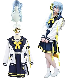 星街すいせい　コスプレ衣装　 ウィッグ付き VTuber Hololive 星街すいせい セーラー服コスプレウィッグ
