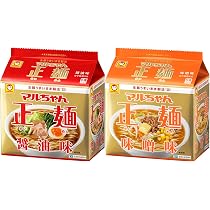マルちゃん正麺　5食袋×24個まとめ売り（醤油、味噌、豚骨、旨塩） Amazon.co.jp: マルちゃん正麺 醤油豚骨醤油アソート (各1袋 5食入り×2