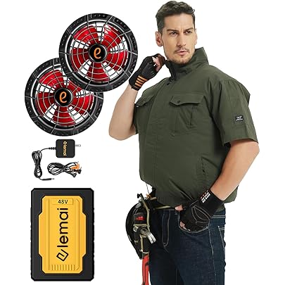 Amazon.co.jp: [elemai] NEWモデル ファン付き作業服 遮熱-15℃ 48V超高