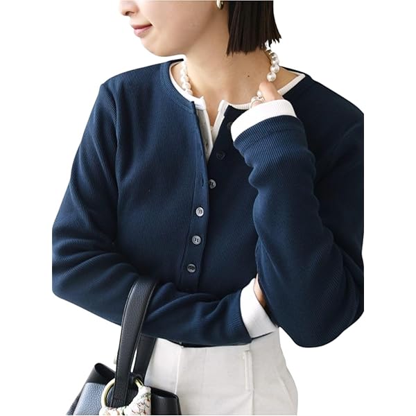 SHIPS別注】WRAPINKNOT:ケーブル ボタン カーディガン レッド