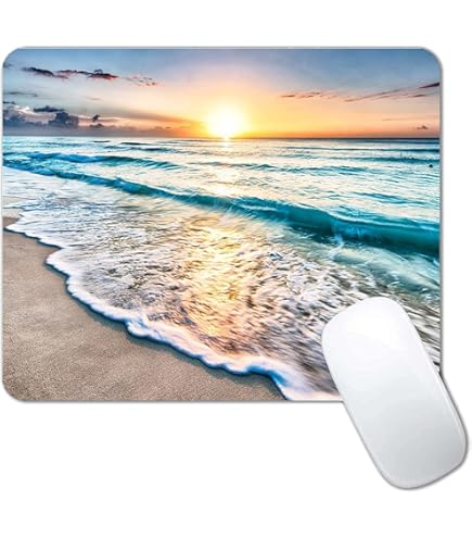 Beautiful Beach Seascape Round Mouse Pad - 7.87x7.87 Inch Non-Slip Computer Mat