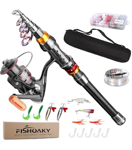 Amazon | Sougayilang釣り伸縮釣りポールロッドコンボwith Spinning