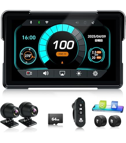 Amazon.co.jp: バイク用ドライブレコーダー CarPlay/Android