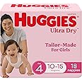 Huggies Ultra Dry Nappies Girls Size 4 (10-15kg) 18 Count