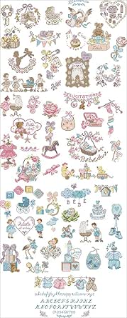 Amazon ベビーアルファベットチャート ディズニーキャラクター クロスステッチ 刺繍キット世界名作劇場 世界のおとぎ話 14カウント白 50cm 110cm 刺しゅうキット 通販