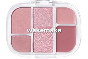wakemake(ウェイクメイク) ソフトシアーマルチパレット02 レイジーローズ 6色入り アイシャドウ チーク ハイライト 自然な仕上がり 透明感 韓国コスメ 初心者向け パレット 人気 アイシャドウパレット
