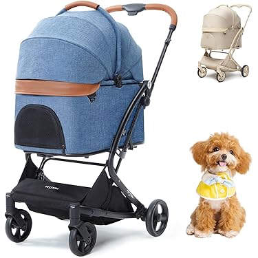 ペットカート 3in1 折りたたみ式 ペットベビーカー (ネイビーブルー) ペットカート 3in1 折りたたみ式 ペットベビーカー (ネイビーブルー)
