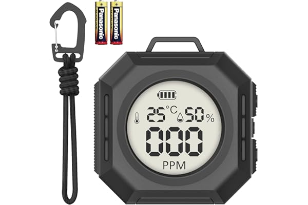 Monons Carbon Monoxide Checker, 3-in-1 Carbon Monoxide Concentration, Temperature, Humidity, High Accuracy, Instant Detection