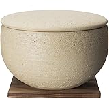 長谷製陶(Nagatani Seitou) 長谷園 保存容器 レンジ対応 ごはん おひつ 蒸し器 「 陶珍 」 大 約2合分 約16cn 約800ml 電子レンジ専用 レシピ 敷板 陶製すのこ付 粉引 伊賀焼 日本製 ACTー73