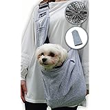 【ペット専門学校講師監修】 ReFUNA ペットスリング 肩パッド付き 犬 抱っこ紐 長さ調節可能 ドッグスリング メッシュネット 飛び出し防止 10kg ペットバッグ キャリー 猫 (グレー（薄生地）)