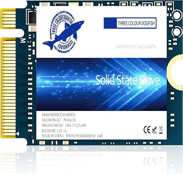 Dogfish SSD M.2 2230 NVMe PCIe 4.0 256GB 3D TLC NAND Gaming Internal Solid State Drive Steam Deck PS5 Surface Pro Laptop Desktop (M.2 2230 NVMe 4.0 256GB) - 1