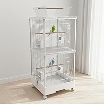 Amazon | [MCHNHUA] 仕切りを外せば広々空間に 2段式 バードケージ