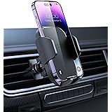 YOSH スマホホルダー 車 エアコン吹き出し口 二重ロック クリップ メモリーパネル 硬度強化 穏やかな三角構造 片手操作 6.8インチ対応 For iPhone 15 14 13 12 11 Pro Max 11 XS Max XR X 8 7 