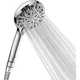 【Amazon.co.jp限定】Kingsdun シャワーヘッド 大きい 節水 高水圧 強力 増圧 9段階モード 軽量 工具不要 ホース付き 1年保証付き