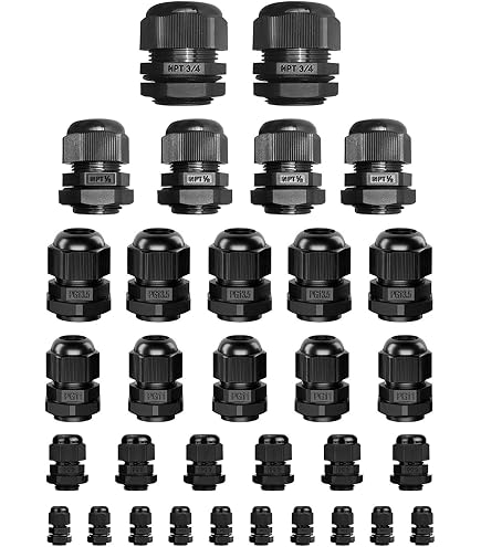 54 Pcs NPT Cable Glands Kit - IP68 Waterproof Electrical Connectors, Strain Reli