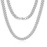 Jewlpire Diamond Cut Miami Mens Cuban Link Chain Necklace, Gold Chain | Silver Chain for Men Boys Women, Hip-Hop & Cool Style