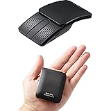 サンワダイレクト 小型マウス Bluetooth 静音 戻るボタン搭載 Mac/iPad/iPhone/Android対応 充電式 ブルーLED 持ち運び ポーチ付き ブラック 400-MABT192BK