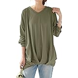 [神戸レタス] 裾タック カットソー ロンT [C3995] レディース Tシャツ ロング 長袖 L ライトカーキ