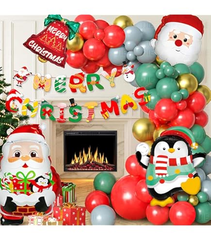 Amazon | 126PCS クリスマス 風船 飾り付け ガーランド バルーン 風船