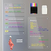 Enkis - Acrylic Magnetic Planner for Fridge, 2 Pcs Clear Magnetic ...