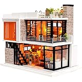 Spilay DIY 木製 ドールハウス ミニチュア 手作りキットセット 初心者向け 和風 DIY 木製 ドールハウス 3Dパズル おもちゃ LEDオルゴールライト付き ドールハウスキット 引っ越し祝い インテリア 誕生日 クリスマス プレゼント 癒